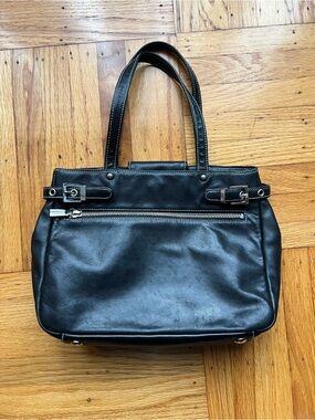 Vintage Perlina Leather Black Bag Purse